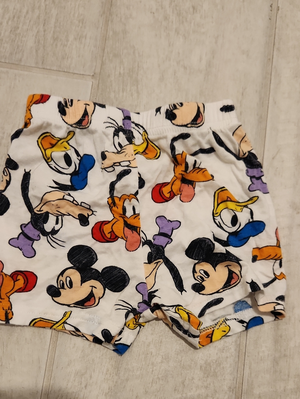 🌴Disney Character Print Kids Shorts - White with Multicolor Cartoon Faces